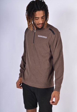VINTAGE NIKE 1/4 ZIP SWEATSHIRT BROWN