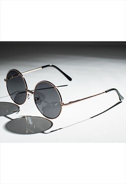 Black Gold John Lennon Sunglasses Round Hippie Shades 