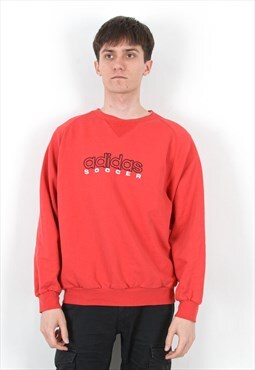 M Men Vintage Sweatshirt Soccer Crewneck Pullover Jumper Top