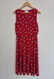 VINTAGE ARCHIVE 80'S STYLE RED PATTERNED DRESS