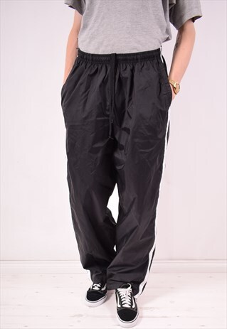 NIKE MENS VINTAGE TRACKSUIT TROUSERS XXL BLACK 90S