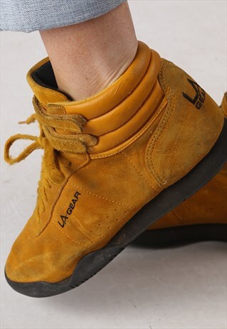 LA GEAR HI TOP TRAINERS 1994 UK 6 RARE 90'S (KJ4M)