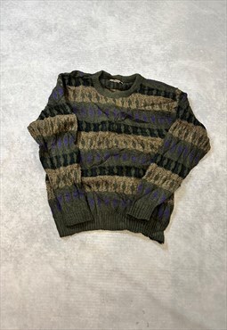 Vinatge Abstract Knitted Jumper Funky Patterned Sweater