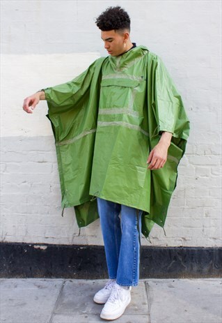 VINTAGE UNISEX WATERPROOF FESTIVAL CAPE / JACKET / RAINCOAT