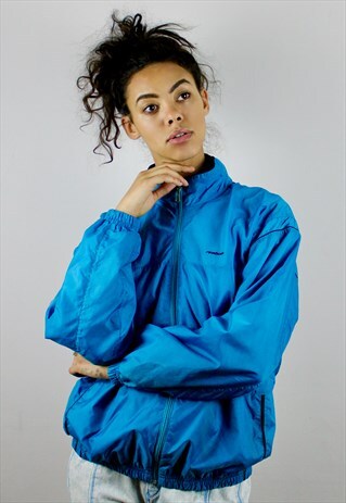 VINTAGE 90S REEBOK SHELL JACKET BLUE