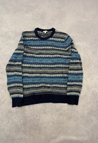 VINTAGE GAP KNITTED JUMPER ABSTRACT PATTERNED KNIT SWEATER