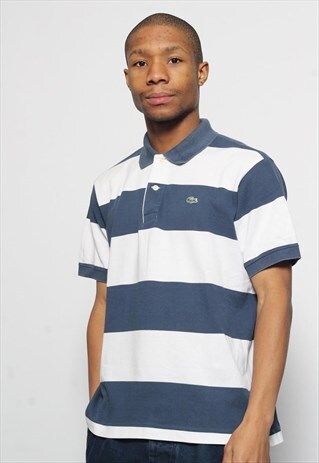 VINTAGE LACOSTE SHORT SLEEVE LOGO POLO SHIRT STRIPED