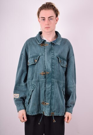 ELLESSE MENS VINTAGE JACKET MEDIUM GREEN 90S