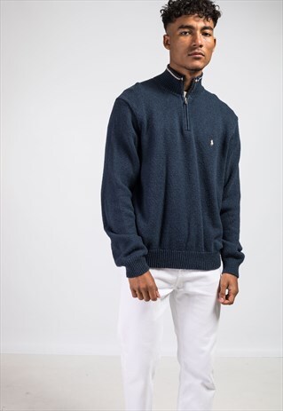 VINTAGE RALPH LAUREN 1/4 ZIP KNITTED JUMPER