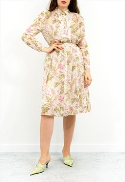 Vintage floral skirt suit set summer coordinate