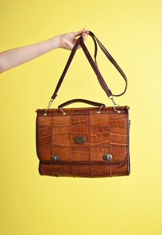 70'S RETRO PATCHWORK LEATHER PETITE BAG SATCHEL
