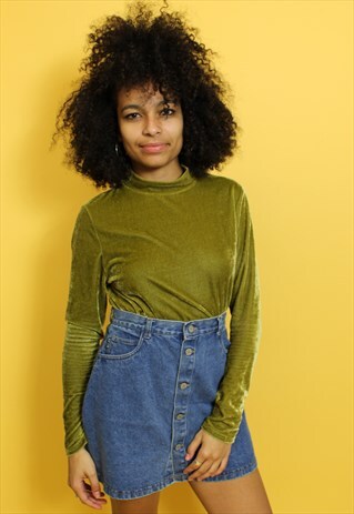 DENIM HIGH WAIST SKIRT