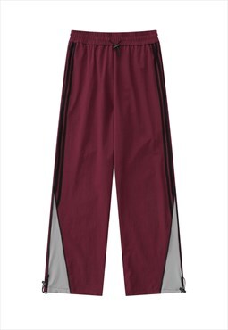 Parachute joggers utility pants beam sports trousers in red