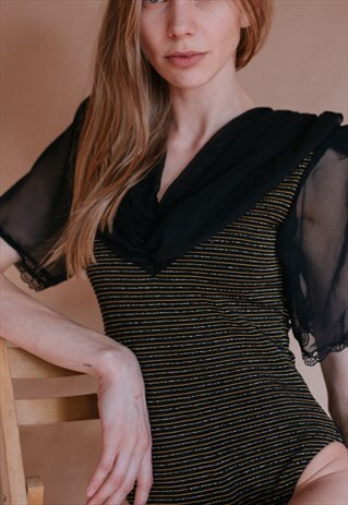 VINTAGE SPARKLING PARTY TOP BODYSUIT