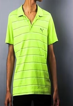 vintage green puma polo shirt in small