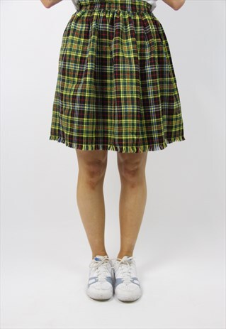 VINTAGE TARTAN HIGH WAIST SKIRT