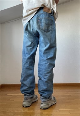 Vintage LEVIS 501 Jeans Denim Pants 90s Washed Blue