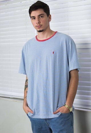 VINTAGE POLO RALPH LAUREN T-SHIRT LOGO 90S XXL 7.4