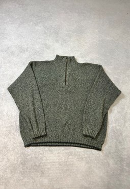 Eddie Bauer Knitted Jumper 1/4 Zip Grandad Sweater