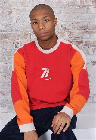 VINTAGE NIKE BIG LOGO SWEATSHIRT RED