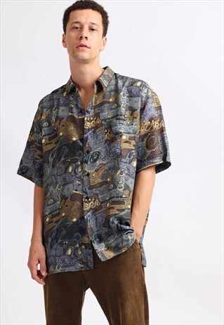VINTAGE PATTERN SILK SHIRT