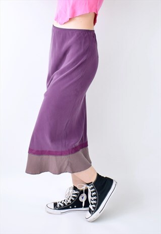 PURPLE 90S FLOATY MIDI SKIRT - S