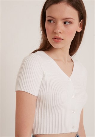 RIBBED T-SHIRT - WHITE