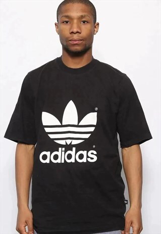 VINTAGE ADIDAS BIG LOGO T-SHIRT BLACK