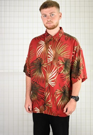 VINTAGE RED HAWAIIAN BEACH/FESTIVAL SHIRT