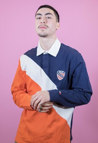 VINTAGE TOMMY HILFIGER SPELL OUT RUGBY SHIRT