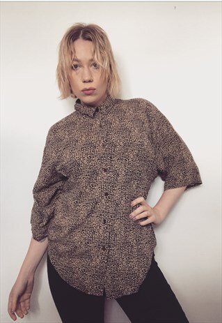 80S VINTAGE LEOPARD PRINT BLOUSE