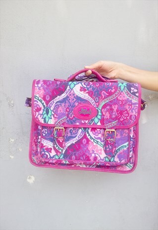 VINTAGE 80S BEST COMPANY FLORAL BRIEFCASE / SCHOOL BAG