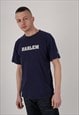 VINTAGE 00S Y2K STUSSY HARLEM SINGLE STITCH TSHIRT IN BLUE