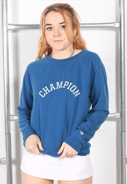 Vintage Champion Sweatshirt in Blue Crewneck Jumper Small