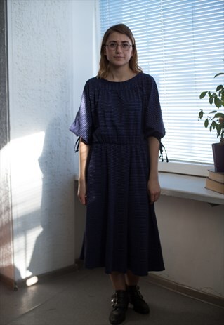 VINTAGE 90'S NAVY BLUE STRIPED DRESS
