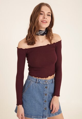 OFF THE SHOULDER CROP TOP