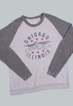Vintage 90's Sweatshirt Grey Chicago Jumper Large