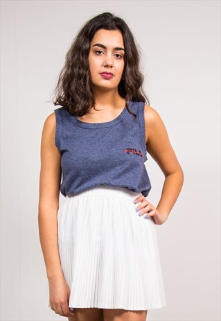 VINTAGE 90'S BLUE FILA VEST TOP T-SHIRT