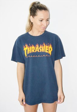 Vintage Y2K THRASHER Spell Out Logo Festival T-shirt Tee