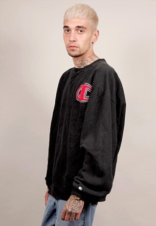 VINTAGE 90'S PREMIUM BLACK LOGO CHAMPION SWEATSHIRT