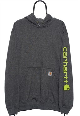Vintage Carhartt Logo Grey Hoodie Mens