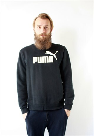 VINTAGE 90' BLACK SWEATSHIRT WITH PUMA LOGO ON THE CHEST