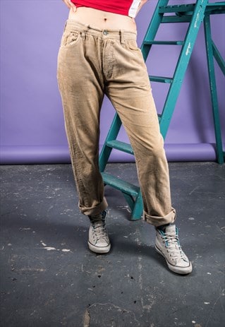 VINTAGE 1990S BEIGE 551 LEVI'S CORD PAINT JEANS