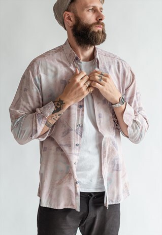 VINTAGE 80S PASTEL SHIRT IN LONG SLEEVE