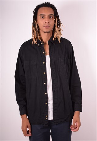 MENS VINTAGE DENIM SHIRT XL BLACK 90S
