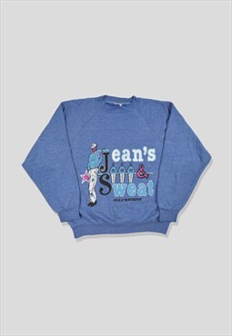 Vintage 1980s Graphic Print Sweatshirt in Blue