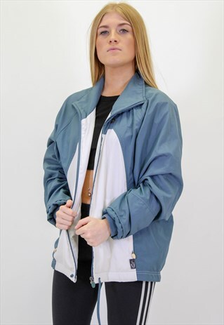 VINTAGE ADIDAS LOGO JACKET IN MEDIUM WHITE