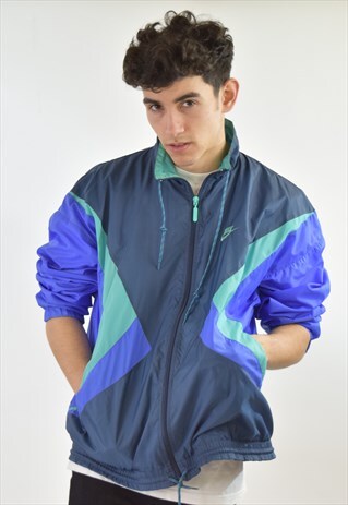 VINTAGE BLUE NIKE SHELL WINDBREAKER JACKET