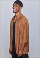 Camel Oversize Shirt - Organic Cotton Fabric