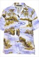 Vintage Tropical Print Hawaiian Shirt - XXL